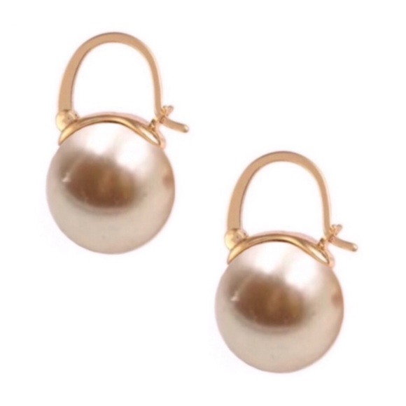 kate spade Jewelry - Kate Spade Champagne Pearl Drop Earrings
